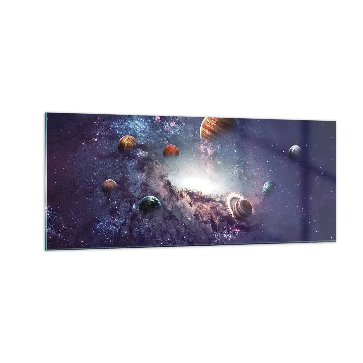 Quadro su vetro - Sistema solare danzante - 100x40 cm