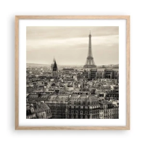 Poster in cornice rovere chiaro - Sui tetti di Parigi - 50x50 cm