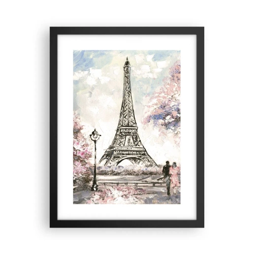 Poster in cornice nera - Passeggiata a Parigi in aprile - 30x40 cm