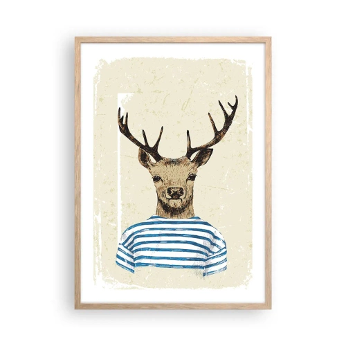 Poster in cornice rovere chiaro - Mi piacciono le camicie a righe! - 50x70 cm