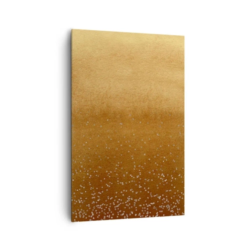 Quadro su tela - Stampe su Tela - Una sfumatura dorata con sottili riflessi e decorazioni - 80x120cm - La nascita della luce - Decorazione murale moderna per soggiorno e camera da letto ARTTOR