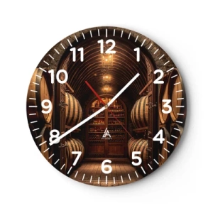 Orologio da parete - Orologio in Vetro - L'atmosfera della cantina - 30x30 cm