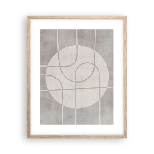 Poster in cornice rovere chiaro - Tondo e dritto - 40x50 cm