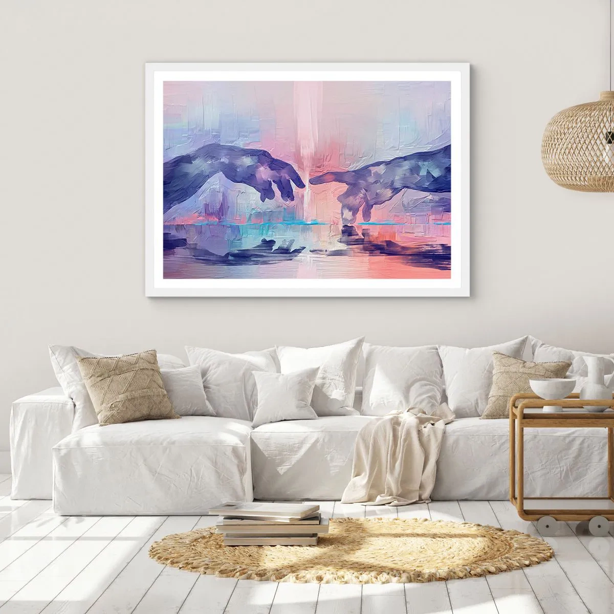 Poster in cornice bianca - La scintilla divina della vita - 91x61 cm