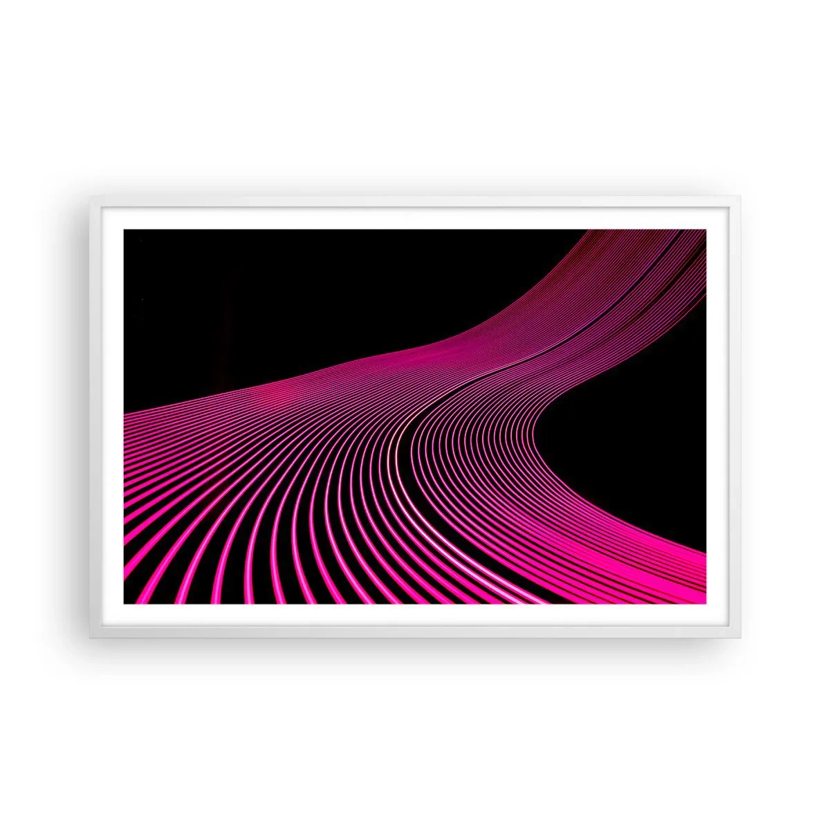 Poster in cornice bianca - Il viale della luce - 91x61 cm