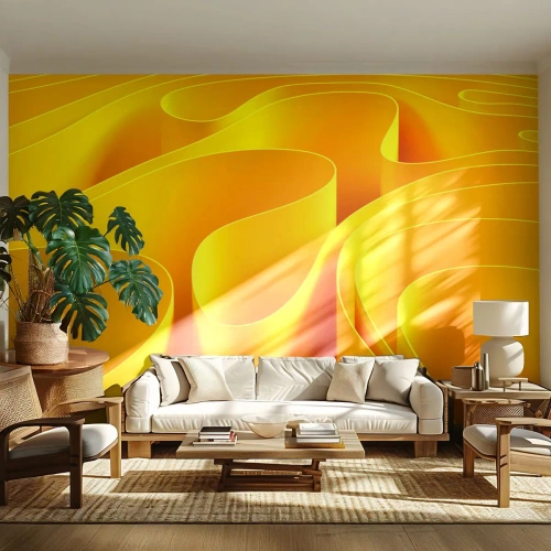 Fotomurali Standard Eco - Come onde di sole - 3D, Moderno, Linee - 250x175 cm