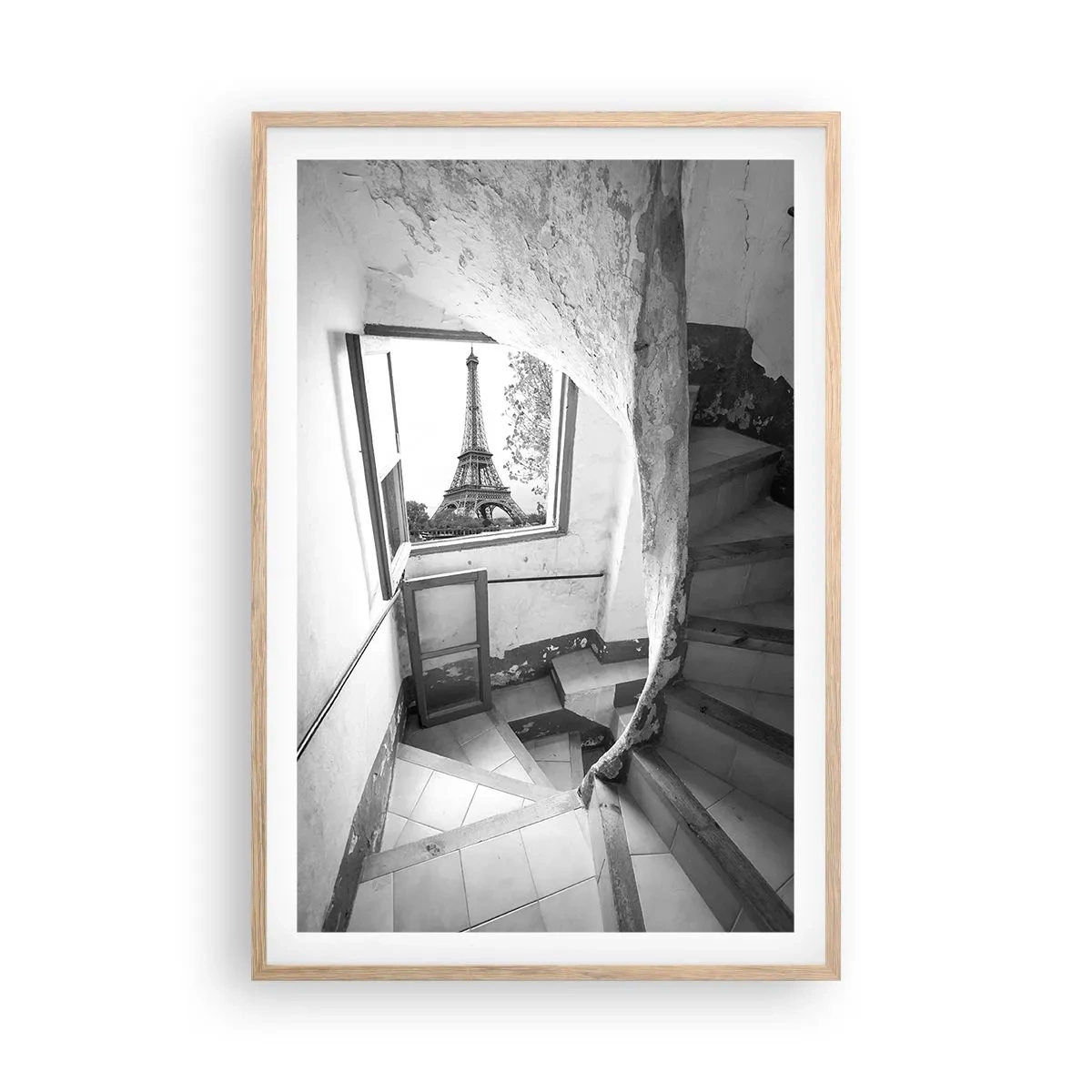Poster in cornice rovere chiaro - Che vista! - 61x91 cm