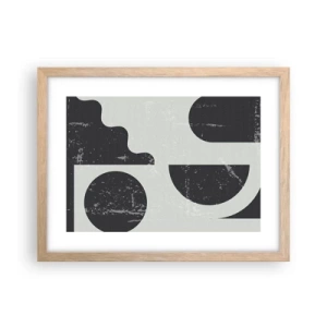 Poster in cornice rovere chiaro - Composizione sopra e sotto - 40x30 cm