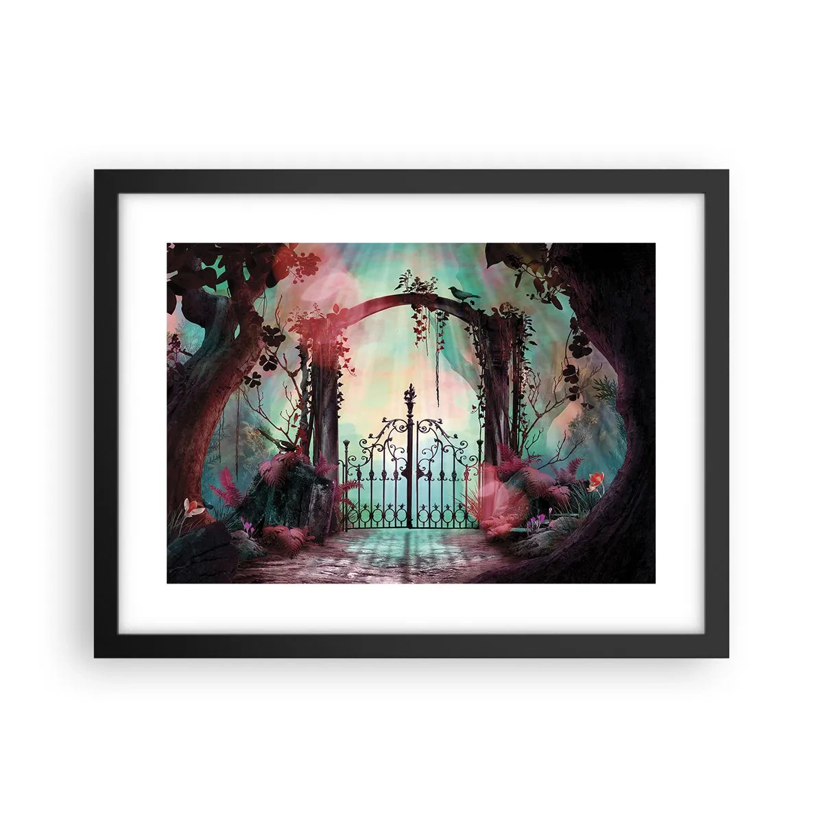 Poster in cornice nera - Il giardino dei misteri - 40x30 cm