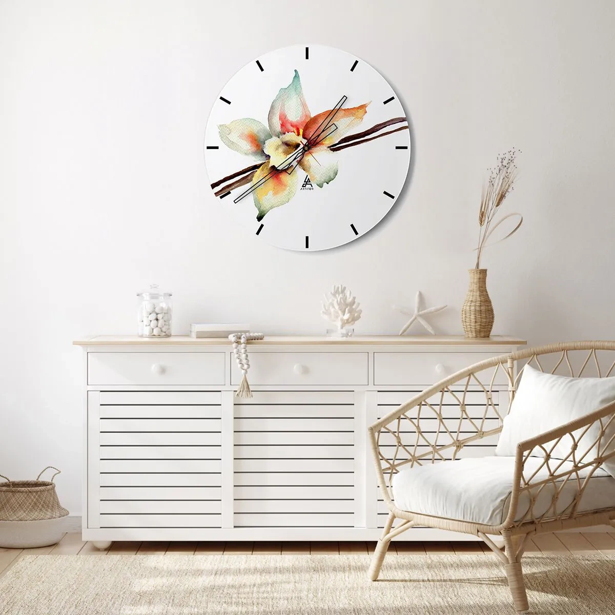Orologio da parete - Orologio in Vetro - Dolcezza versata con la vernice - 40x40 cm