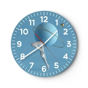 Orologio da parete - Orologio in Vetro - E i pianeti folleggiano - 40x40 cm