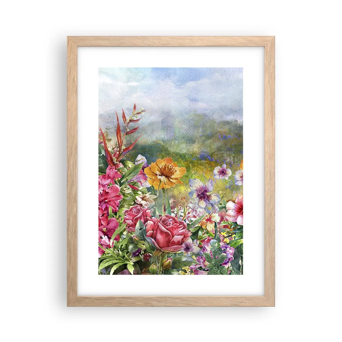 Poster in cornice rovere chiaro - Il giardino impazzito - 30x40 cm