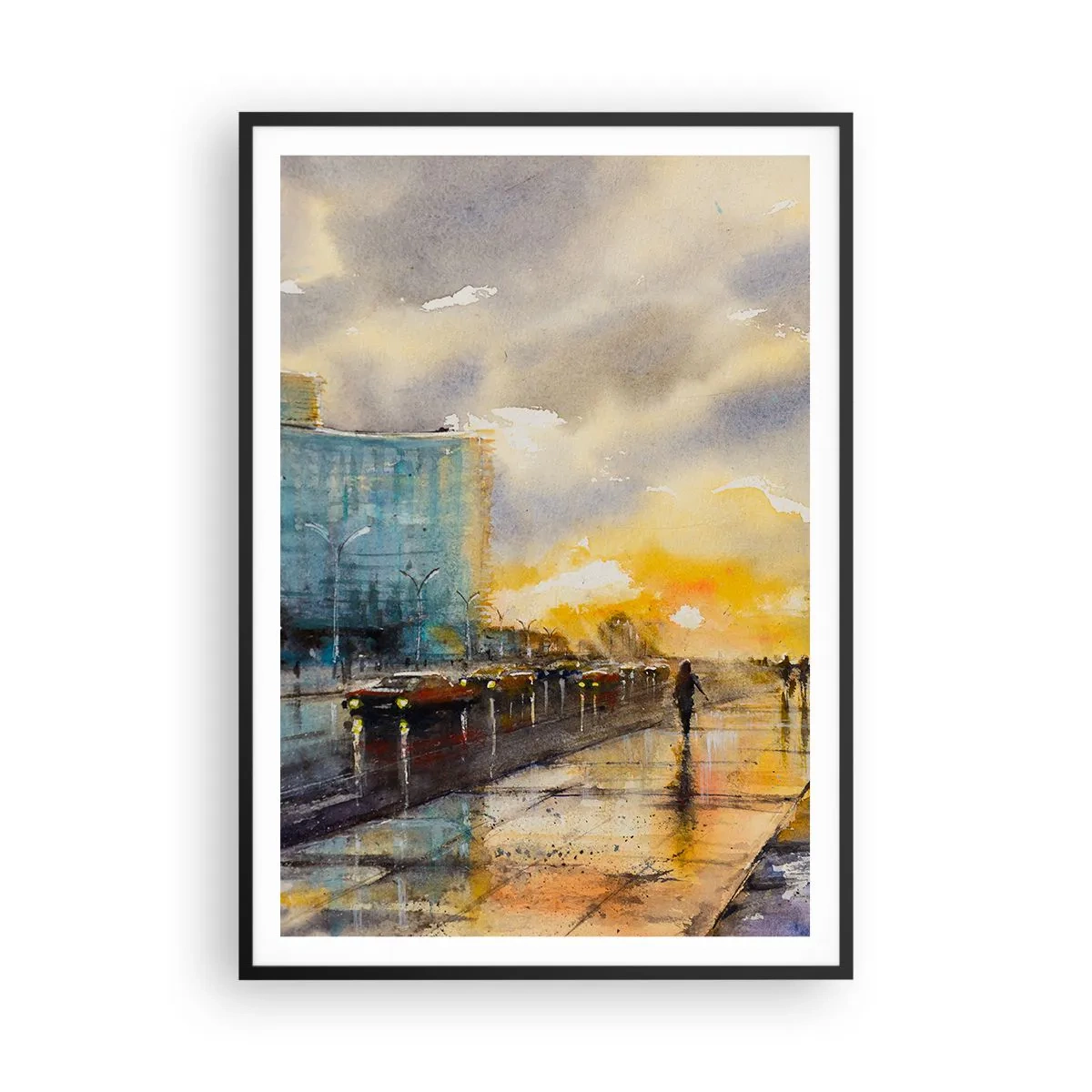 Poster in cornice nera - Vita sulla costa - 70x100 cm