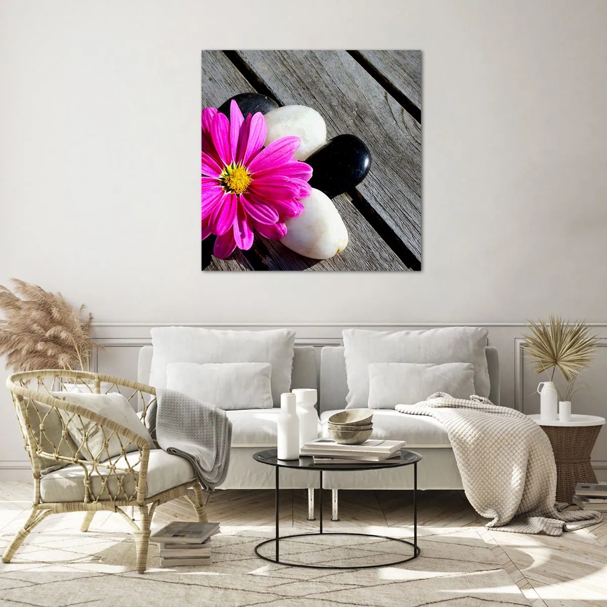 Quadro su vetro - Riposo sul molo - 60x60 cm