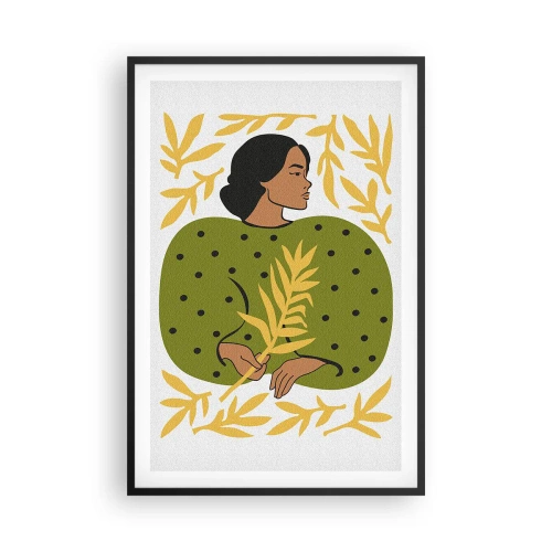 Poster in cornice nera - Ragazza hawaiana - 61x91 cm