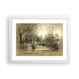 Poster in cornice bianca - Attimo fermato con la penna - 40x30 cm