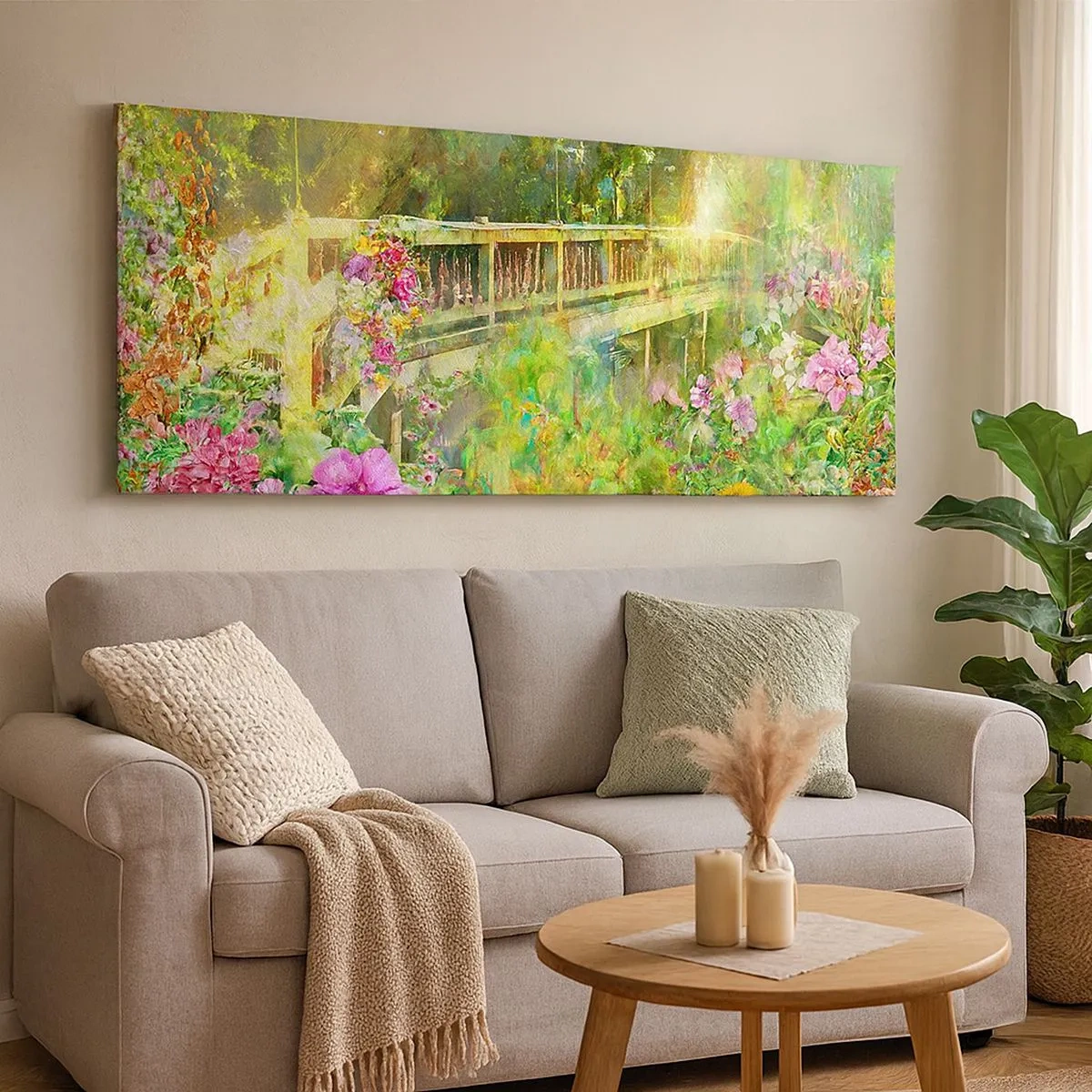 Quadro su tela - Stampe su Tela - Il ponte dei sospiri primaverili - 100x40 cm