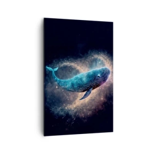 Quadro su tela - Stampe su Tela - Una balena spaziale con una galassia sullo sfondo - 80x120cm - Esiste un mondo... - Decorazione murale moderna per soggiorno e camera da letto ARTTOR