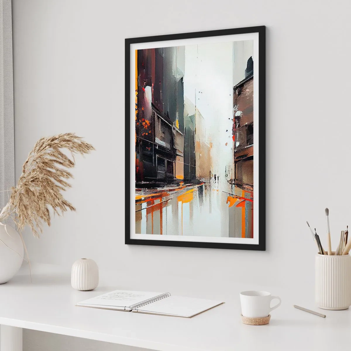 Poster in cornice nera - Un giorno di pioggia - 61x91 cm