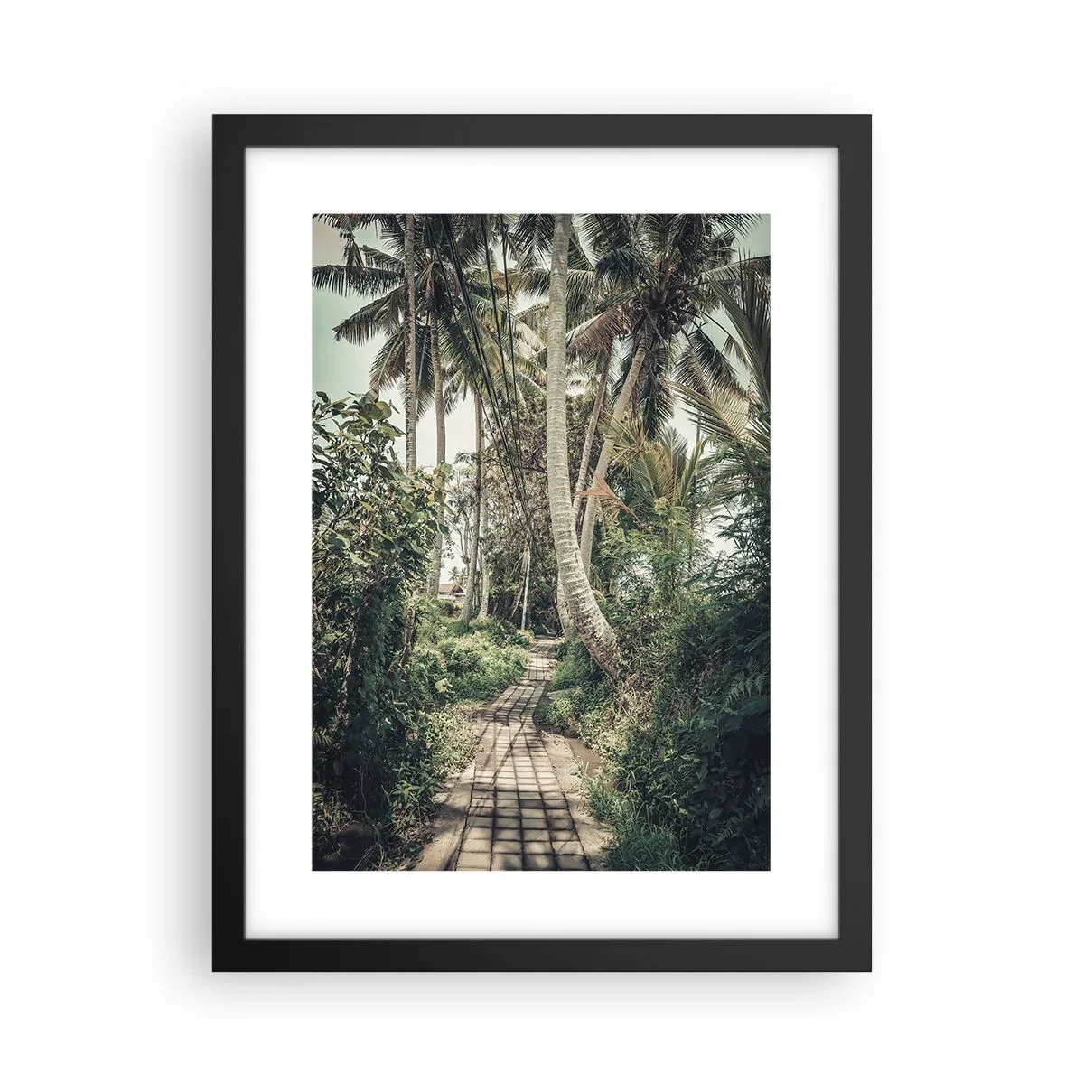 Poster in cornice nera - Il viale delle palme - 30x40 cm