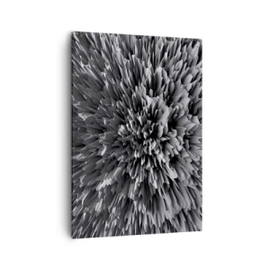 Quadro su tela - Stampe su Tela - Struttura astratta in tonalità di grigio - 50x70cm - Spigolosità massima - Decorazione murale moderna per soggiorno e camera da letto ARTTOR