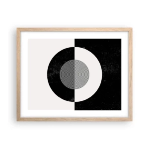 Poster in cornice rovere chiaro - Armonia in bianco e nero - 50x40 cm