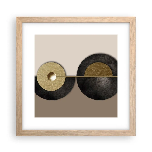 Poster in cornice rovere chiaro - Variazioni attorno al cerchio - 30x30 cm