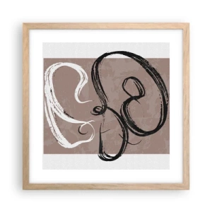 Poster in cornice rovere chiaro - Composizione: alla ricerca della pienezza - 40x40 cm