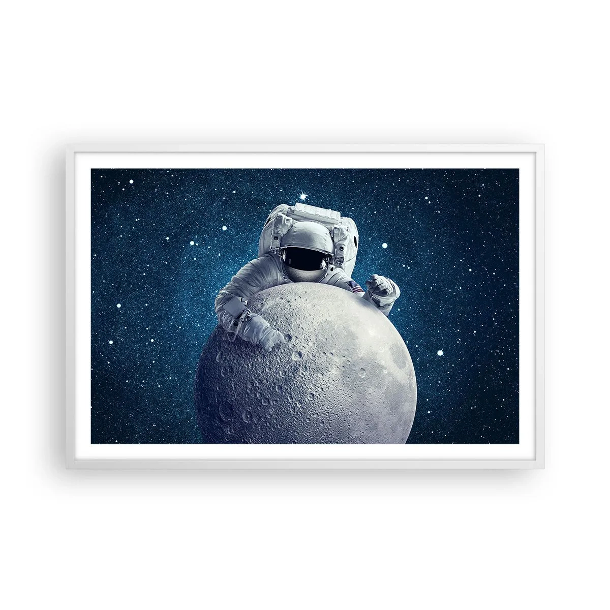 Poster in cornice bianca - Burlone spaziale - 91x61 cm