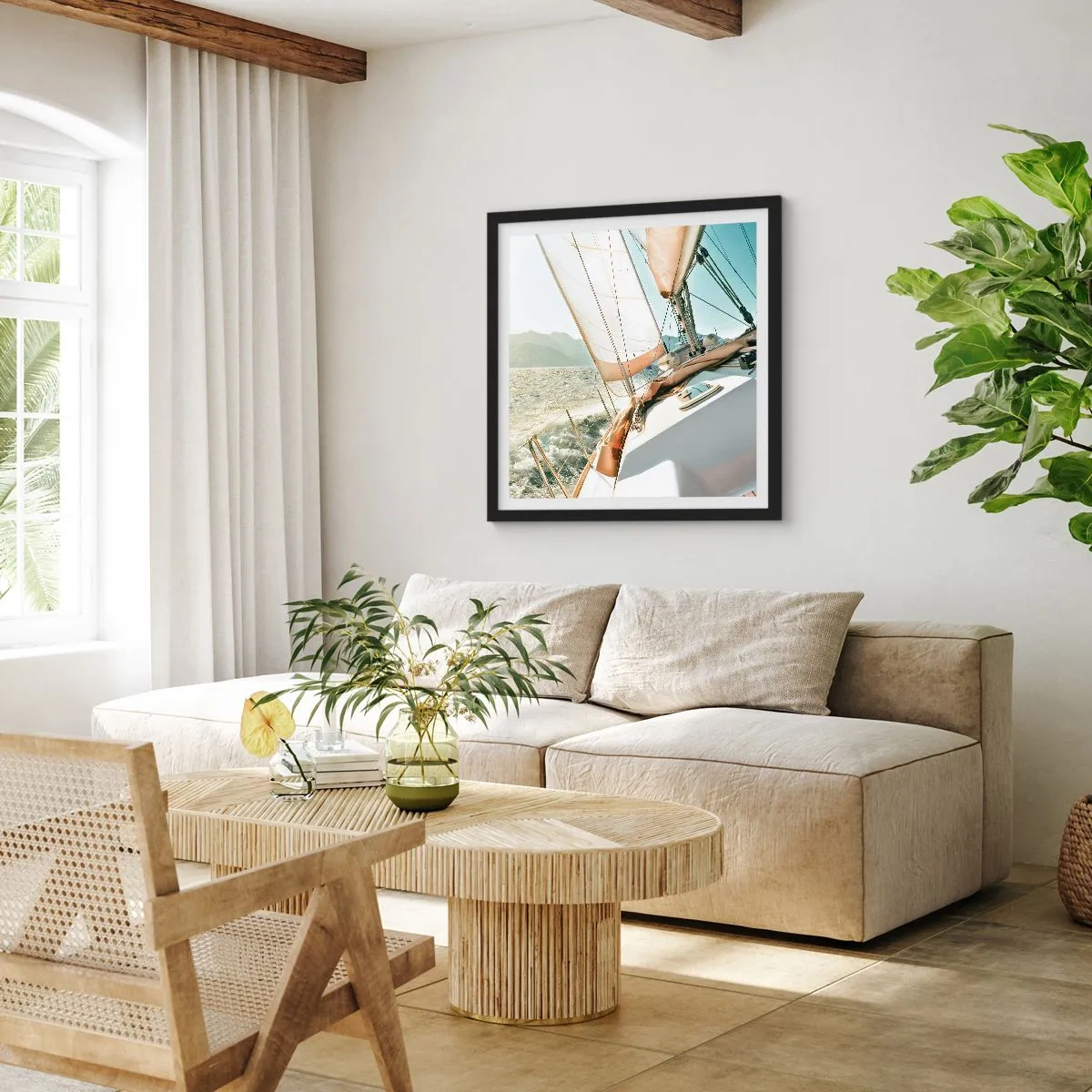 Poster in cornice nera - A vele spiegate - 60x60 cm