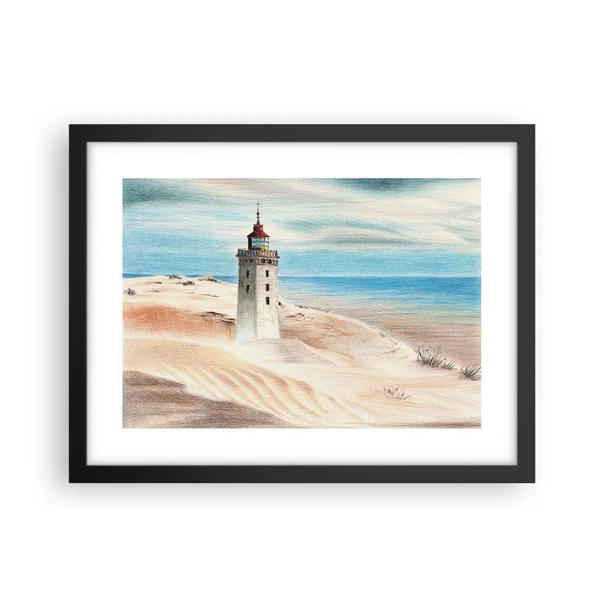 Poster in cornice nera - Sempre guardando il mare - 40x30 cm