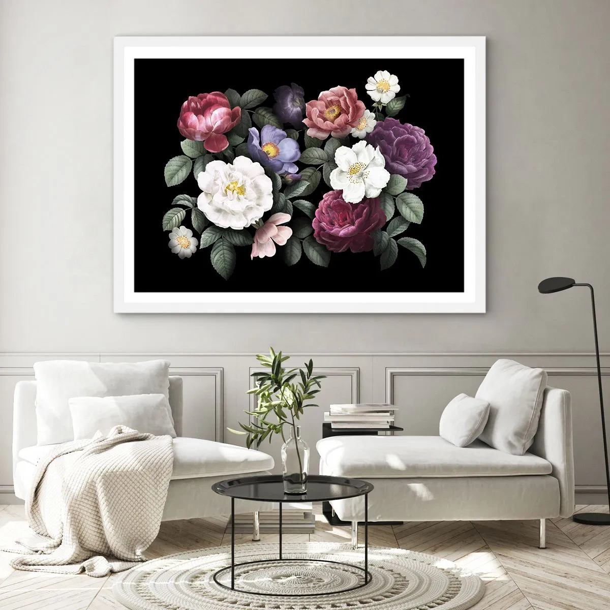 Poster in cornice bianca - Dal giardino inglese - 100x70 cm