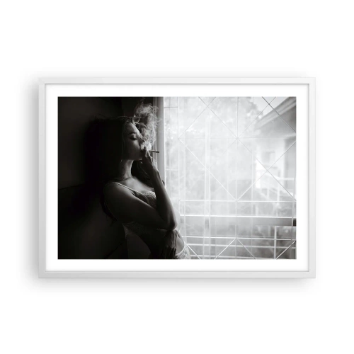 Poster in cornice bianca - Attimo sensuale - 70x50 cm