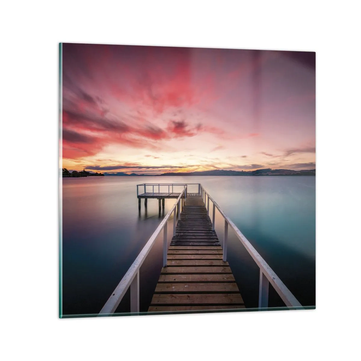 Quadro su vetro - La fiamma mite della sera - 70x70 cm