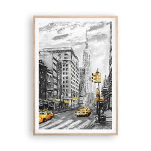 Poster in cornice rovere chiaro - Racconto di New York - 70x100 cm