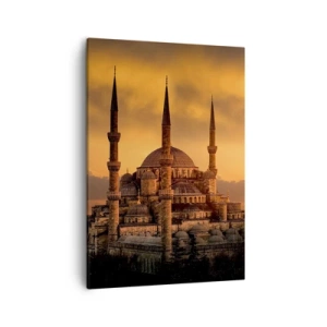 Quadro su tela - Stampe su Tela - La moschea al tramonto dai colori caldi - 50x70cm - Dio è grande - Decorazione murale moderna per soggiorno e camera da letto ARTTOR