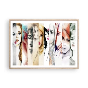 Poster in cornice rovere chiaro - E sei sempre tu - 100x70 cm