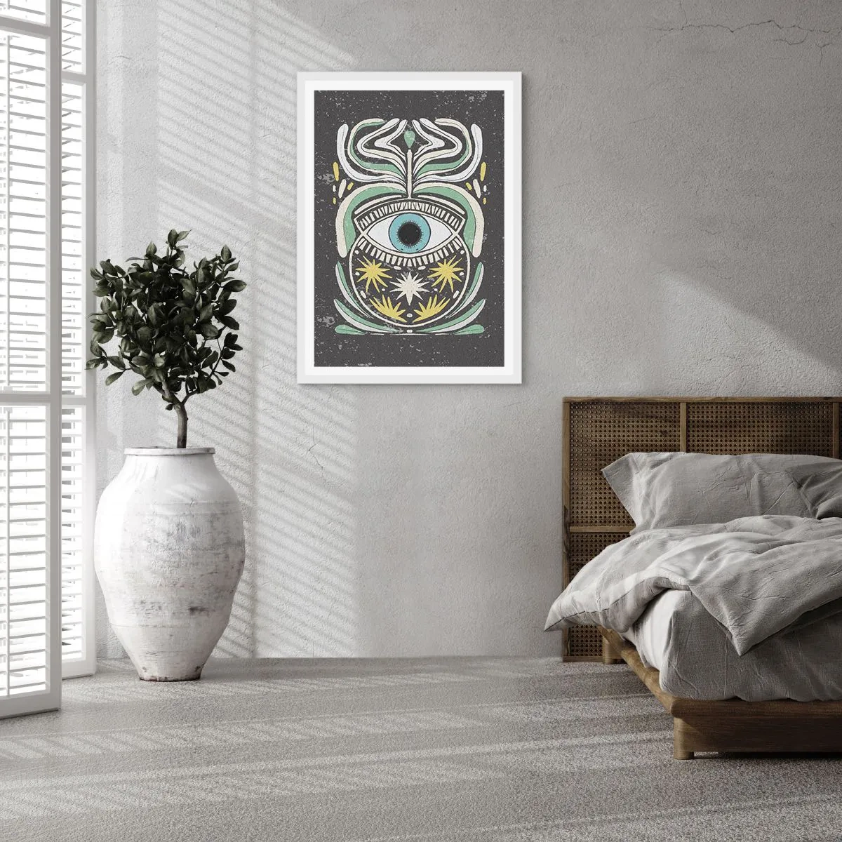 Poster in cornice bianca - Rituali tribali - 50x70 cm