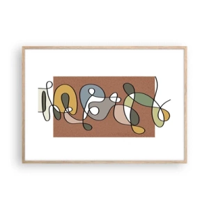 Poster in cornice rovere chiaro - Un'astrazione da ridere - 100x70 cm