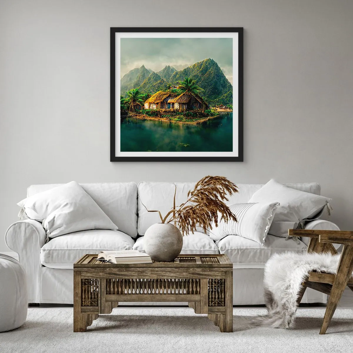 Poster in cornice nera - Paradiso tropicale - 40x40 cm