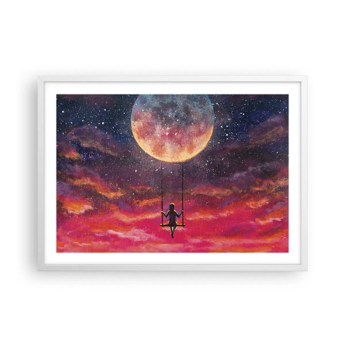 Poster in cornice bianca - Con la testa tra le nuvole - 70x50 cm