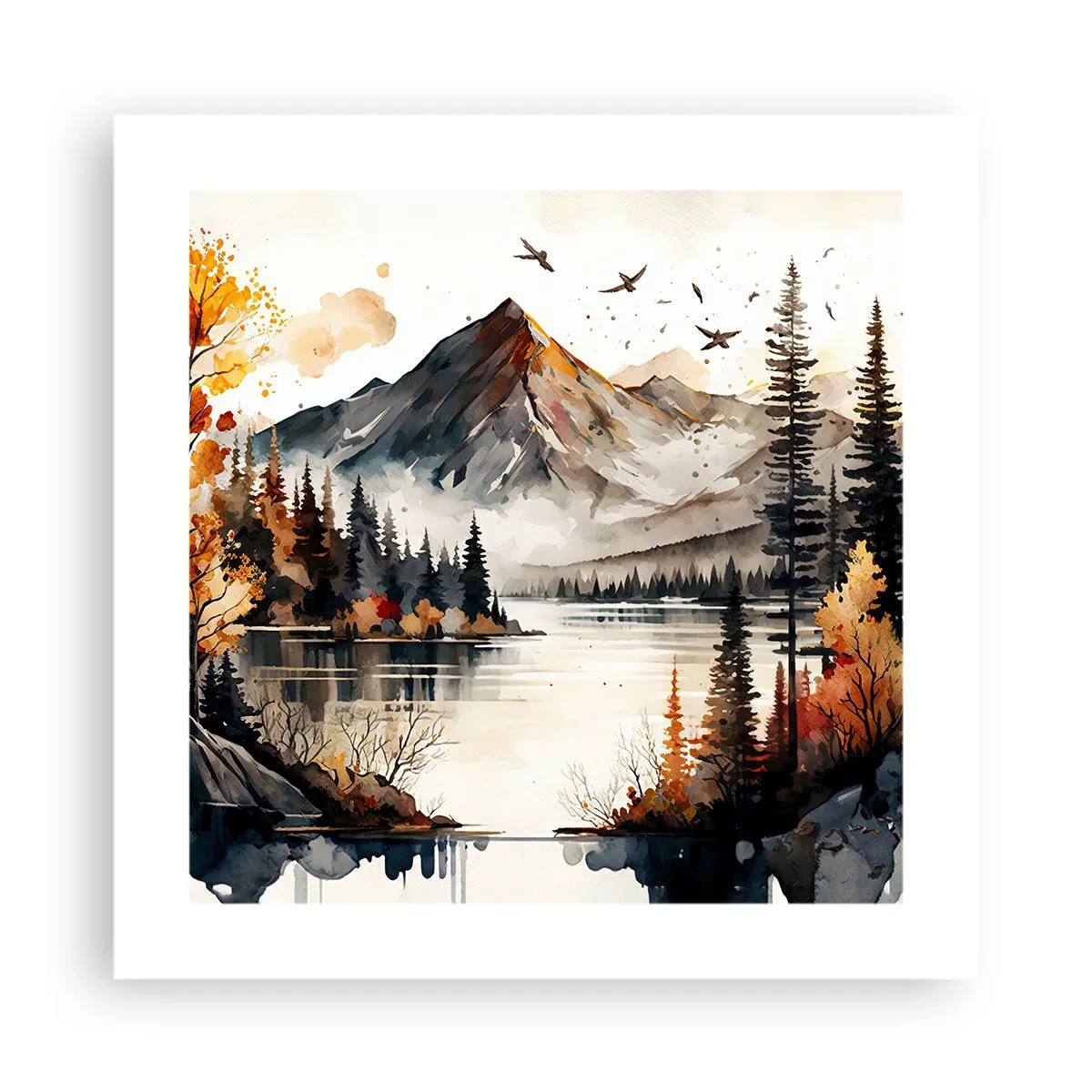 Poster - L'autunno dorato sui monti - 40x40 cm