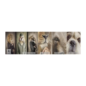 Campione di Fotomurale Premium Sand - Preferisco casual - Astrazione, Leone, Cane - 100x30 cm