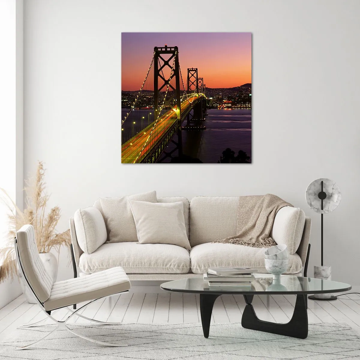 Quadro su vetro - Serata in viola - 60x60 cm