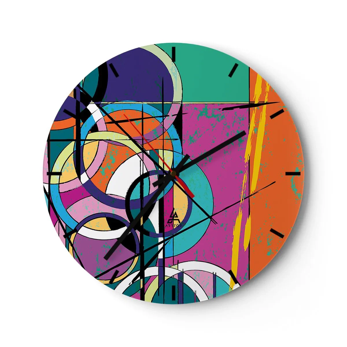 Orologio da parete - Orologio in Vetro - Un cerchio dietro l'altro - 40x40 cm