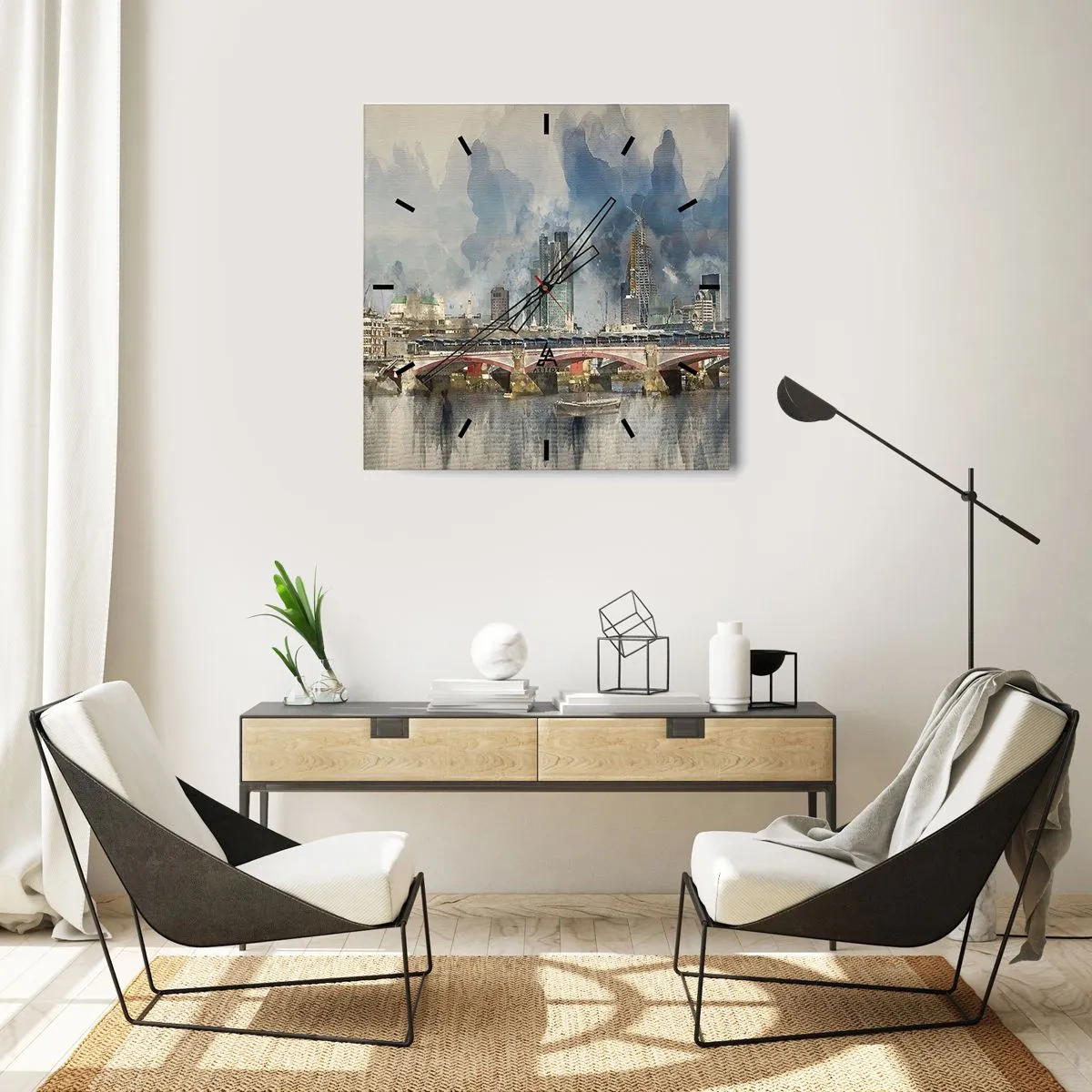 Orologio da parete - Orologio in Vetro - Londra in tutta la sua bellezza - 40x40 cm