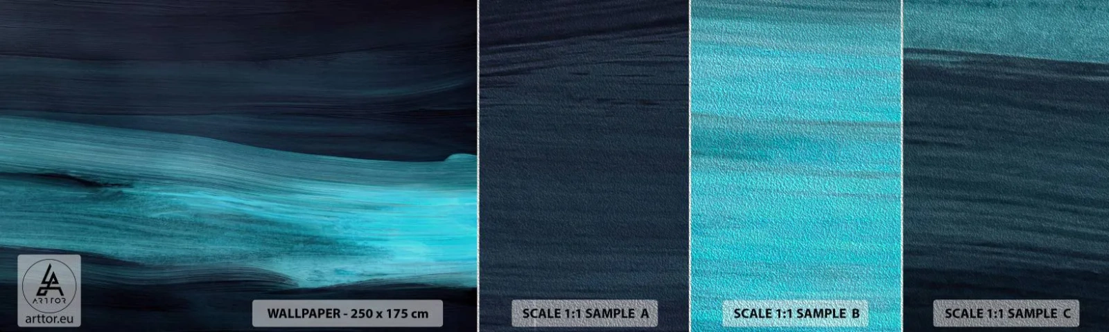 Campione di Fotomurale Premium Sand - Seguendo la corrente - Buio, Pezzo, Astrazione - 100x30 cm