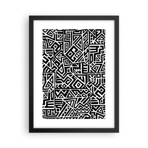 Poster in cornice nera - Composizione precolombiana - 30x40 cm