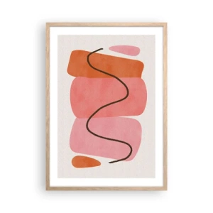 Poster in cornice rovere chiaro - Il delicato movimento delle forme - 50x70 cm