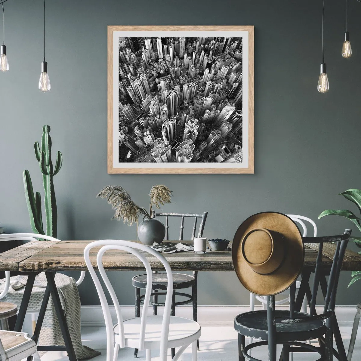 Poster in cornice rovere chiaro - Ancora più in alto - 60x60 cm